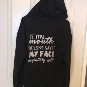 Black Graphic Hoodie Sweater